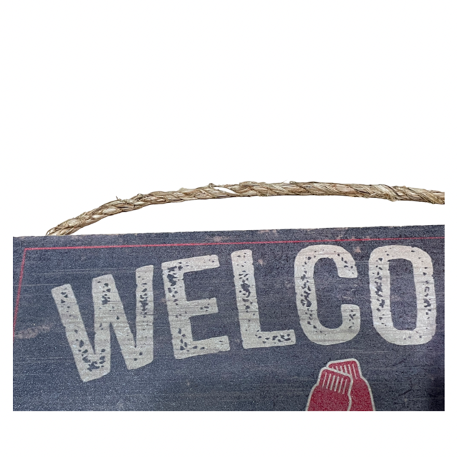 Red Sox Team Fans Welcome Wood Sign