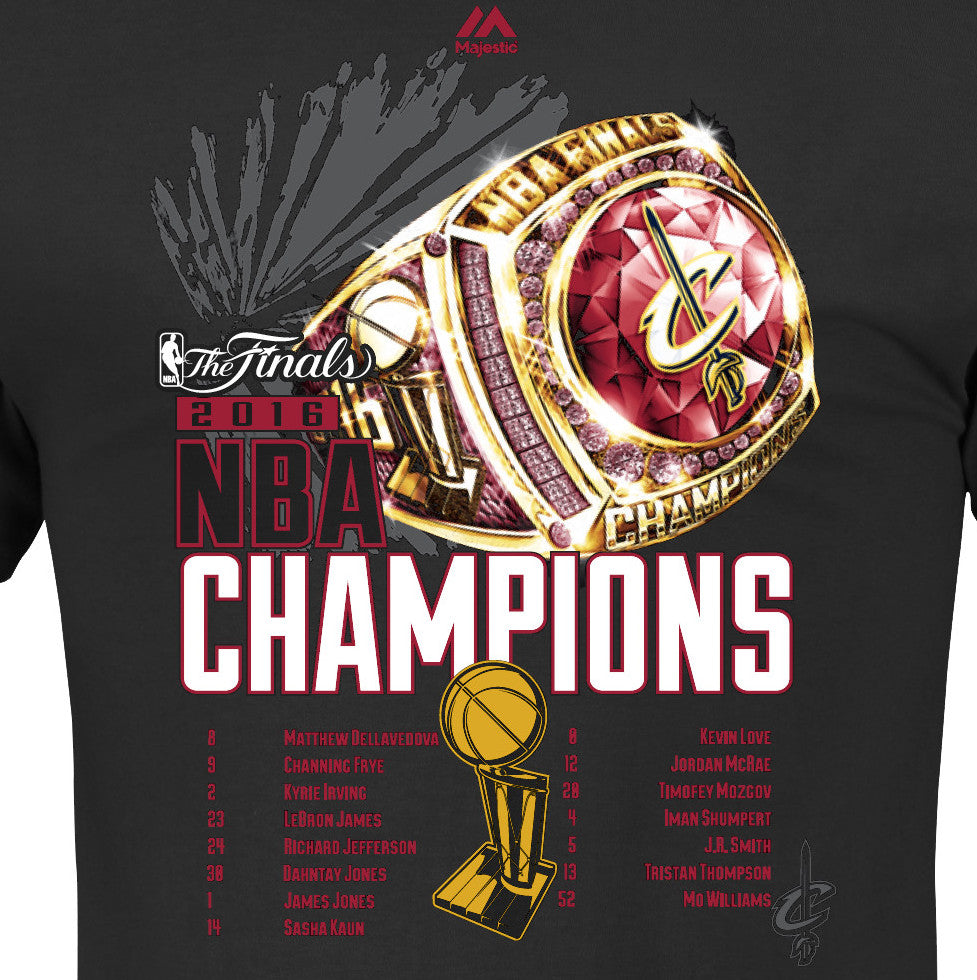 Cleveland Cavaliers Youth Majestic 2016 NBA Finals Talk to the Rings Roster Tee