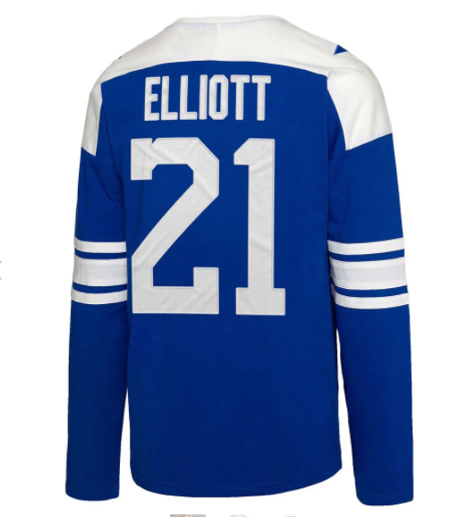 Dallas Cowboys #21 Ezekiel Elliott Rivalry Player Long Sleeve Shirt