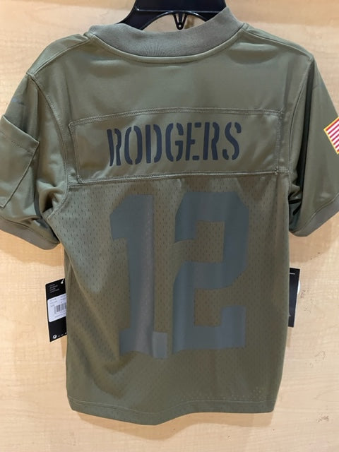 Green Bay Packers Aaron Rodgers  Nike Youth Salute to Service Game Jersey