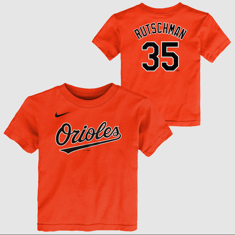 Baltimore Orioles #35 Adley Rutschman Nike Toddler Player T-Shirt Orange