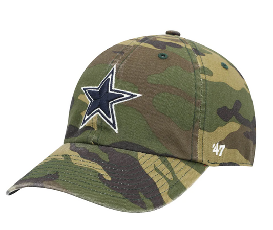 Dallas Cowboys Cargo Camo '47 Clean Up Adjustable Dad Hat