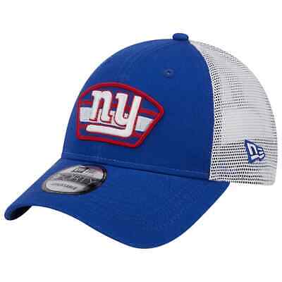 New York Giants New Era Logo Patch Trucker Mesh 9Forty Snap Back Hat - Blue