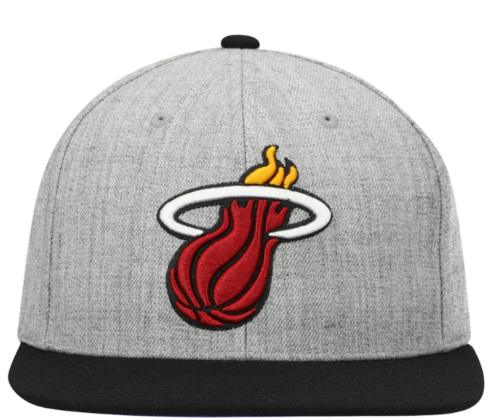 Miami Heat Mitchell & Ness Heather Gray Under Pop Snapback Hat