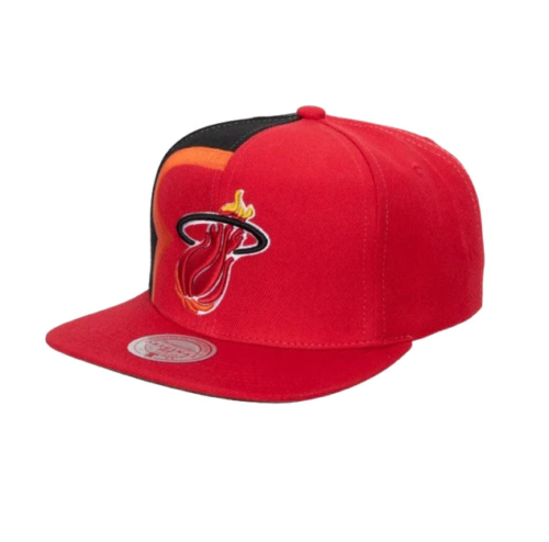 Miami Heat Mitchell & Ness Retroline HWC Snapback Hat - Red