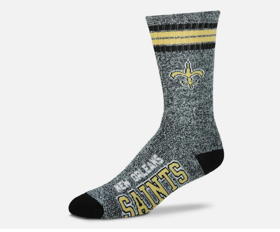 New Orleans Saints For Bare Feet Adult Gray Got Marbled Socks