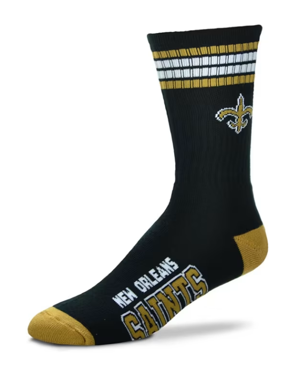 New Orleans Saints For Bare Feet Adult Black Deuce Sock
