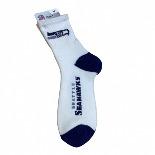 Seattle Seahawks  For Bare Feet White Crew Socks