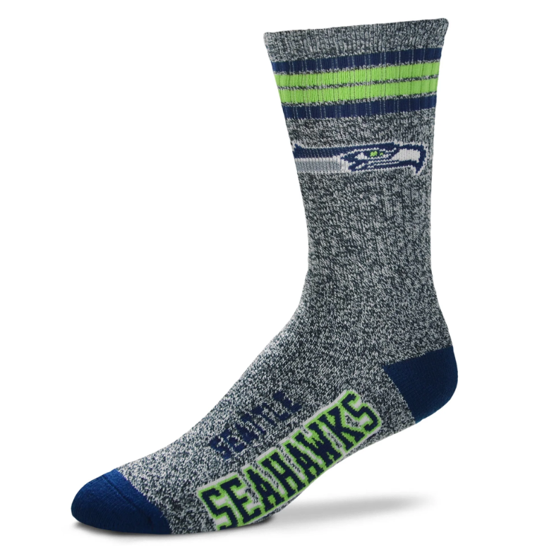 Seattle Seahawks For Bare Feet Adult Gray Got Marbled Socks