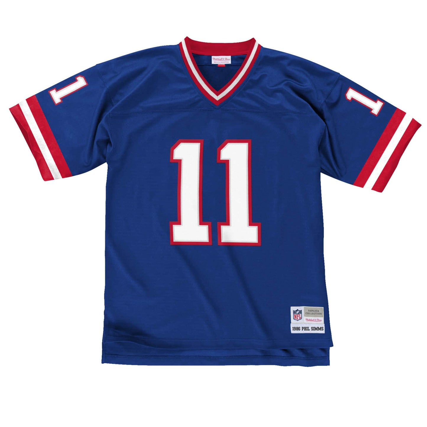 New York Giants #11 Phil Simms Mitchell & Ness 1986 Legacy Mens Jersey - Blue