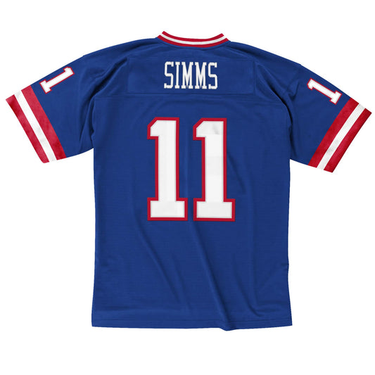 New York Giants #11 Phil Simms Mitchell & Ness 1986 Legacy Mens Jersey - Blue