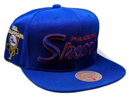 Philadelphia 76ers Mitchell & Ness 1983 Champ Year Trophy Snapback Hat