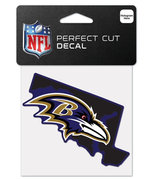 Baltimore Ravens Wincraft Perfect Cut State Color Decal 4"x4"