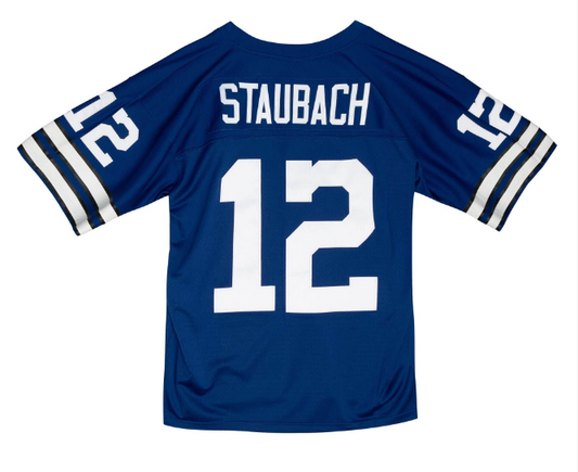 Dallas Cowboys #12 Roger Staubach Mitchell & Ness Legacy Mens Jersey - Blue