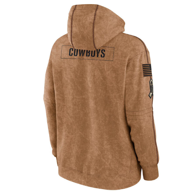 Dallas Cowboys Nike Men's 2023 Salute to Service Pullover Hoodie - Brown