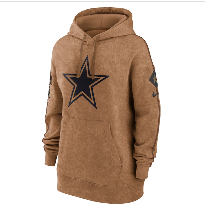 Dallas Cowboys Nike women's 2023 Salute to Service Pullover Hoodie - Brown