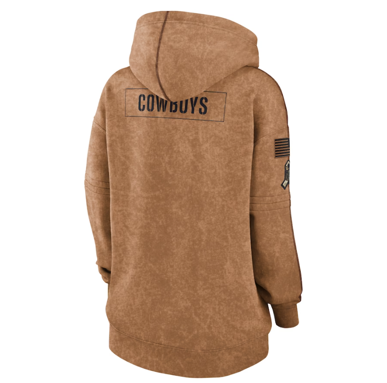 Dallas Cowboys Nike women's 2023 Salute to Service Pullover Hoodie - Brown