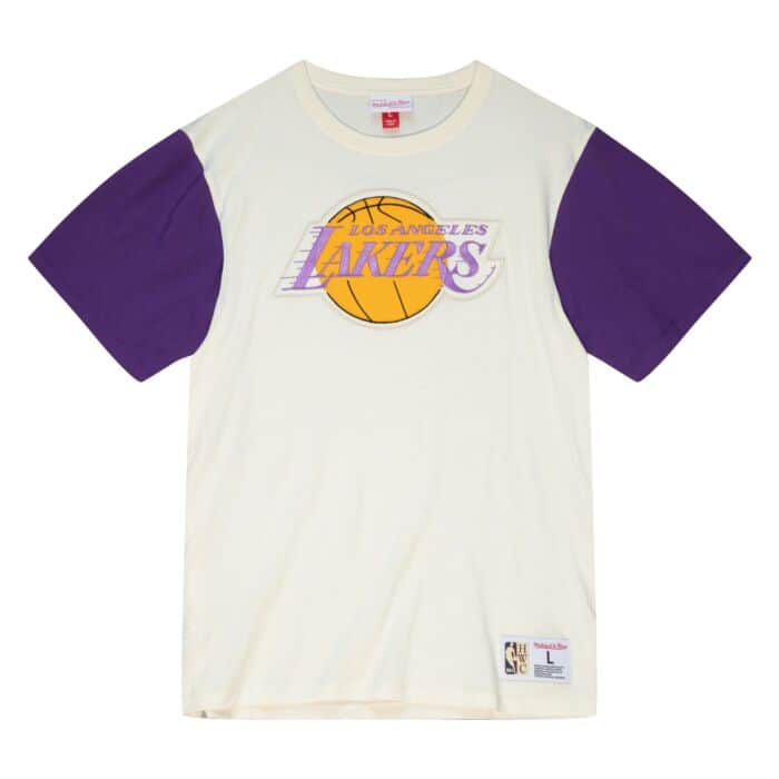 Los Angeles Lakers Mitchell & Ness Hardwood Classic Color Block T-Shirt