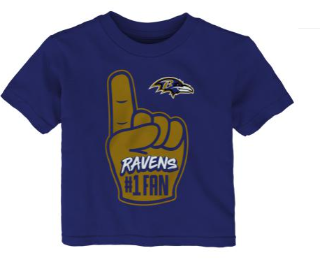 Baltimore Ravens Infant Hands Off #1 Fan T-Shirt- Purple