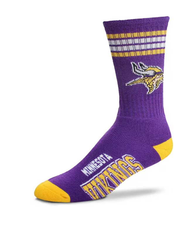 Minnesota Vikings For Bare Feet Adult Purple Deuce Sock