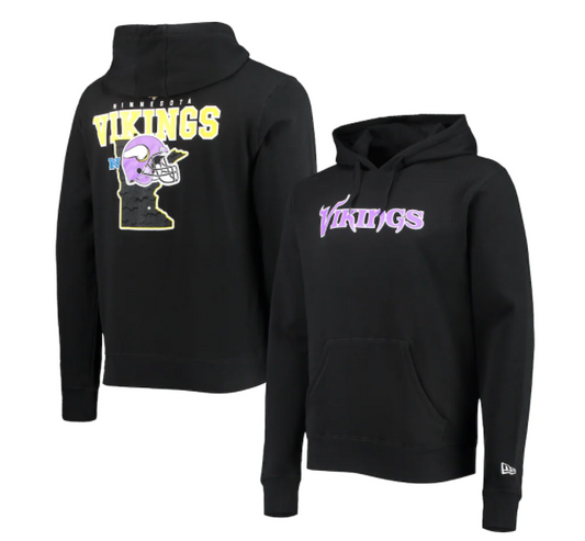 Minnesota Vikings New Era State Pull Over Hoodie - Black