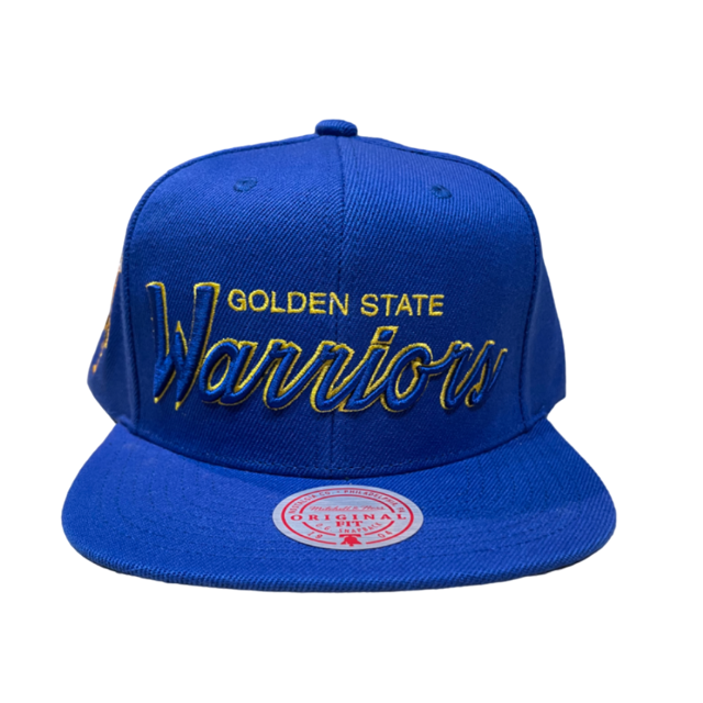 Golden State Warriors Mitchell & Ness 1975 NBA Champ Year Trophy Snapback Hat - Blue