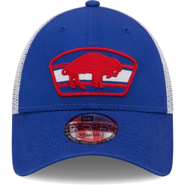 Buffalo Bills New Era Logo Patch Trucker Mesh 9Forty Snap Back Hat - Blue