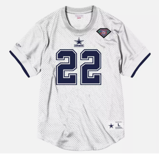 Dallas Cowboys #22 Emmitt Smith 75th Anniversary Mitchell & Ness Jersey - White