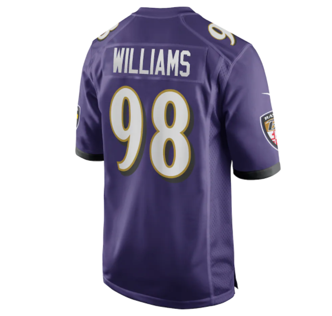 Baltimore Ravens Nike #98 Brandon Williams Youth Game Jersey-Purple