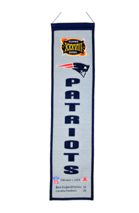 New England Patriots 8 X 32 Super Bowl Champtions Heritage Banner