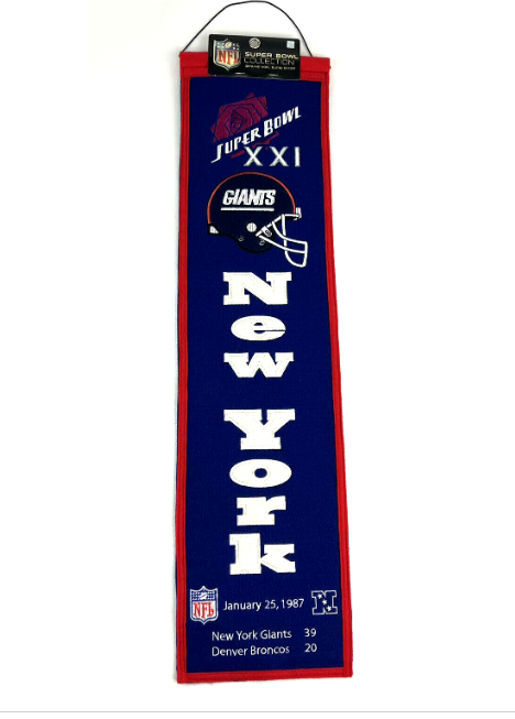 New York Giants 8 X 32 Super Bowl Champions Heritage Banner