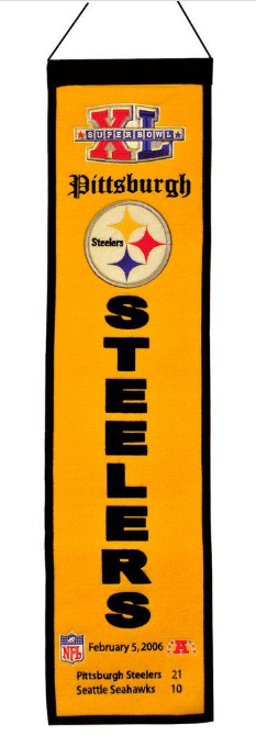 Pittsburgh Steelers 8 X 32 Superbowl Champions Heritage Banner